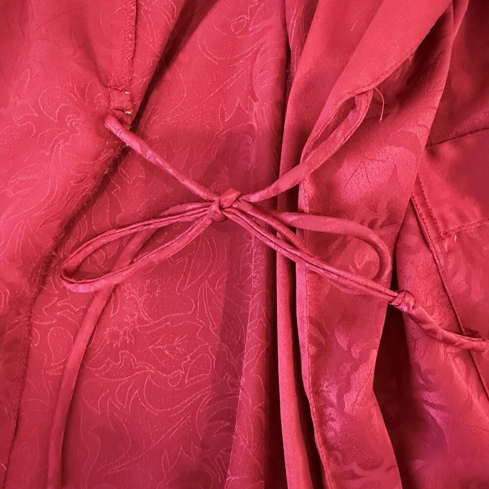 Vtg 90s Victoria's Secret Sz S Gold Label Satin Robe Jacquard Floral NO BELT - Picture 7 of 11